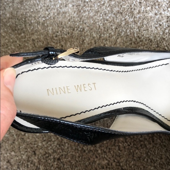 Nine West Black Patent & Cork Wedge Heels - Picture 8 of 8